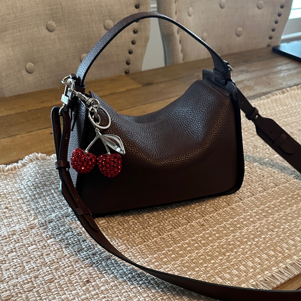 The Horse Dark Brown Shoulder Bag with Cherry Charm Clementine